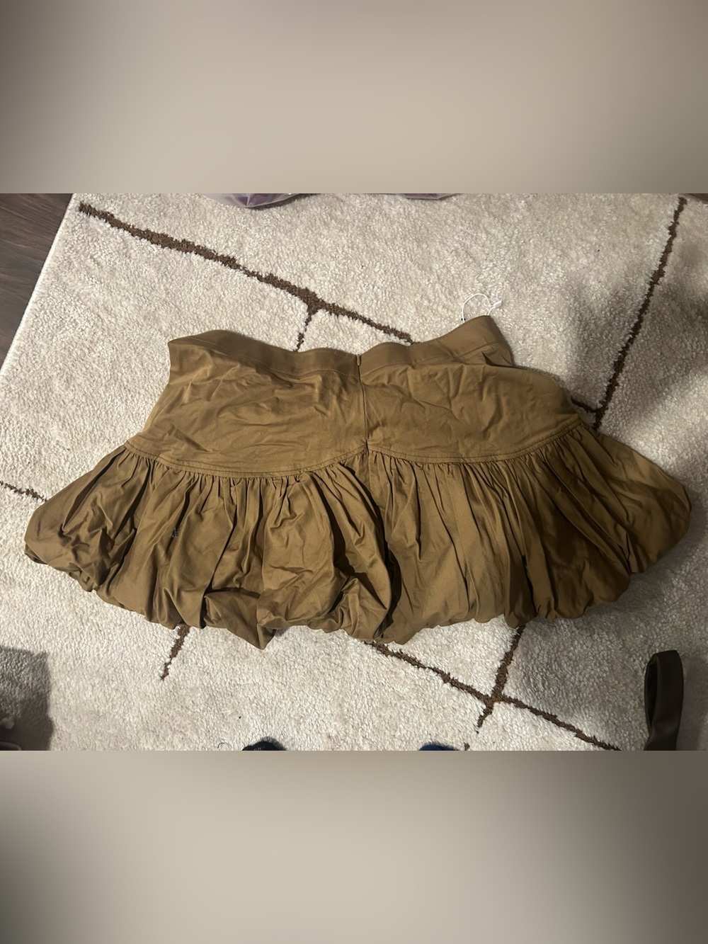 Gathered Mini Skirt in Brown